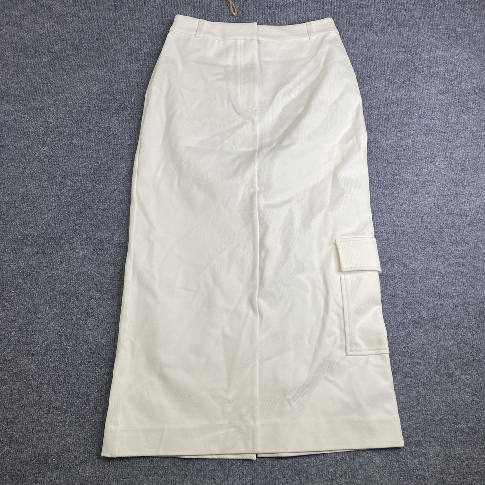 COS Skirt Womens Small White Cargo Long Twill Pocket Utility Minimalist